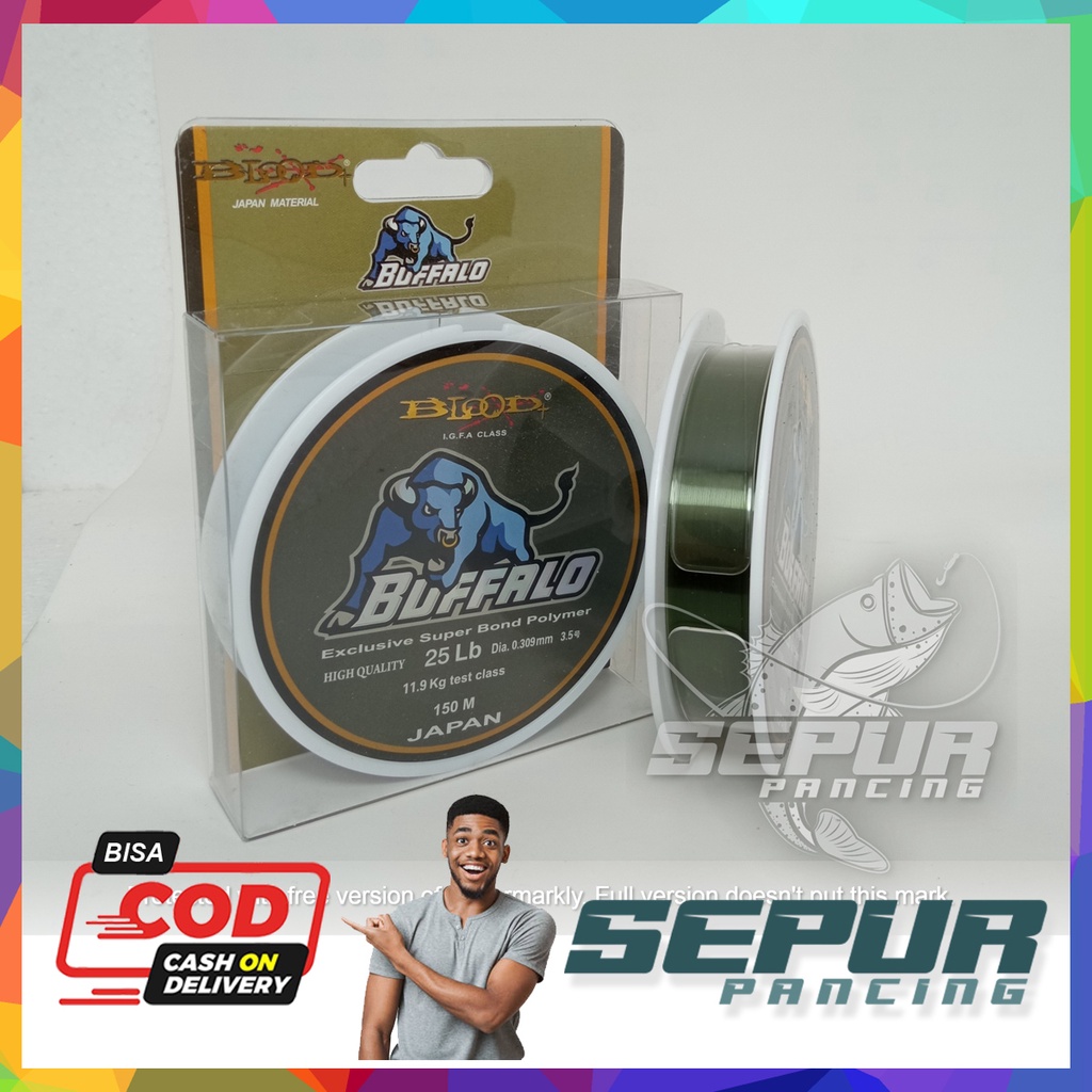 SENAR Pancing BLOOD BUFFALO 150 M / I.G.F.A CLASS / Mudah Tenggelam