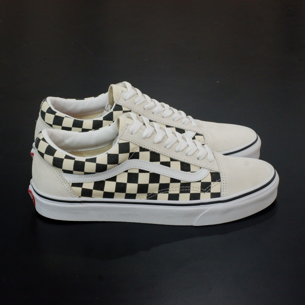 vans old skool checkerboard white