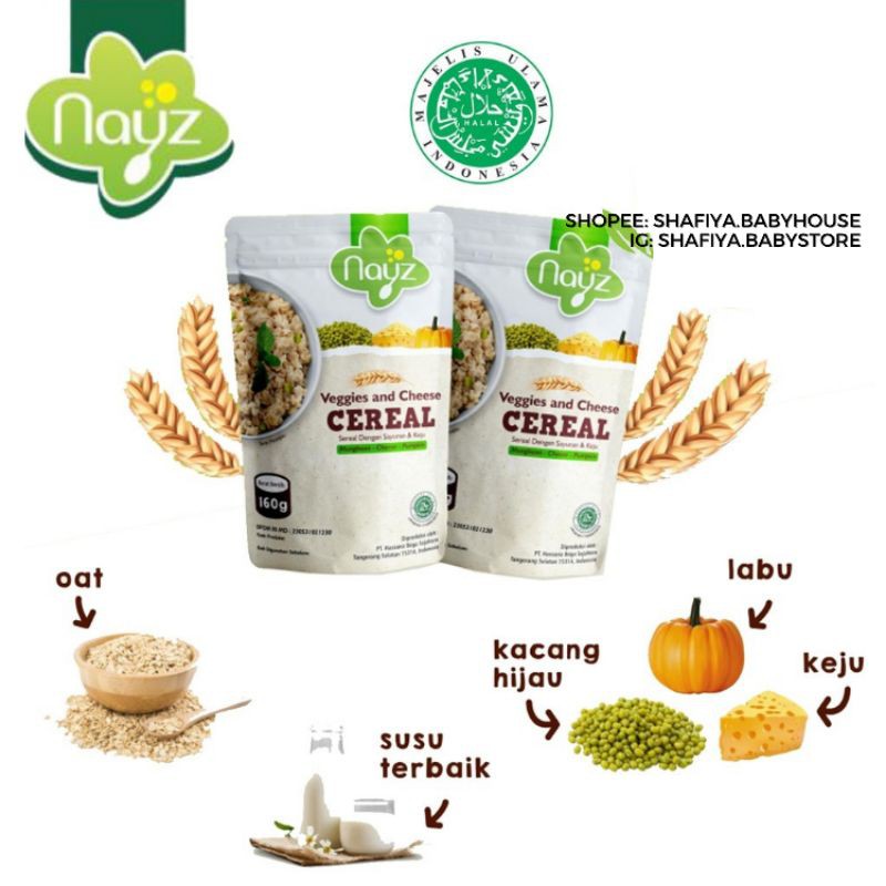 Nayz Cereal Veggies &amp; Cheese Mpasi Bayi Organik