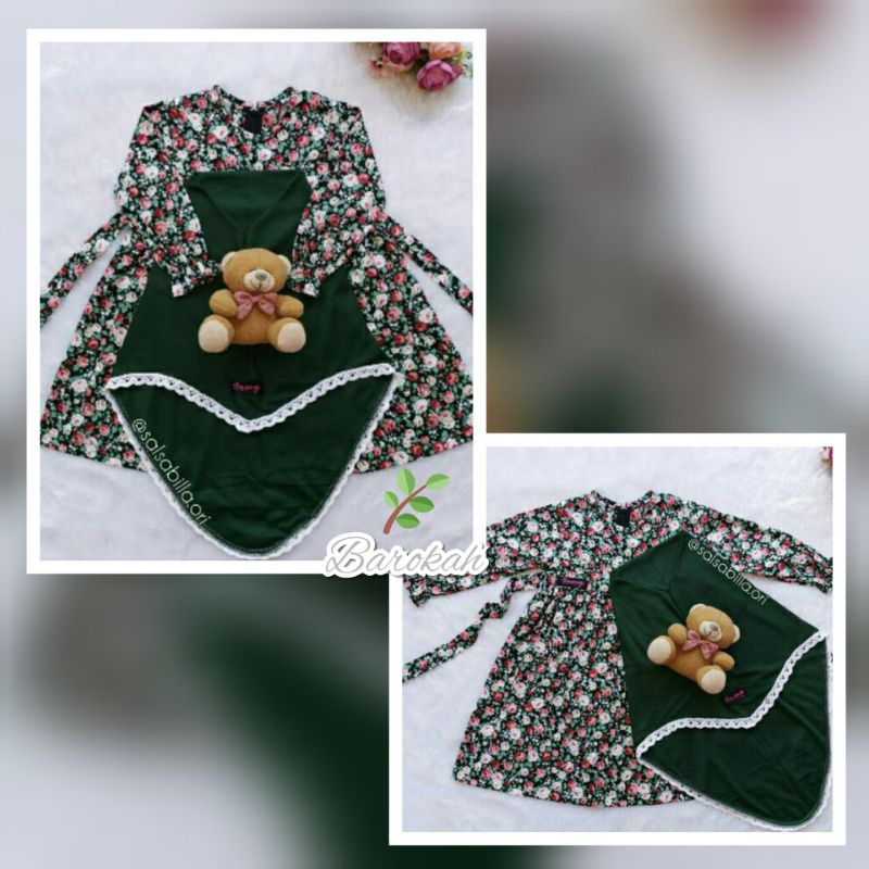 Berkah Hijab Fashion Muslim Gamis Anak Kajep Ori Premium Motif Terbaru / Gamis Warna Hijau Botol