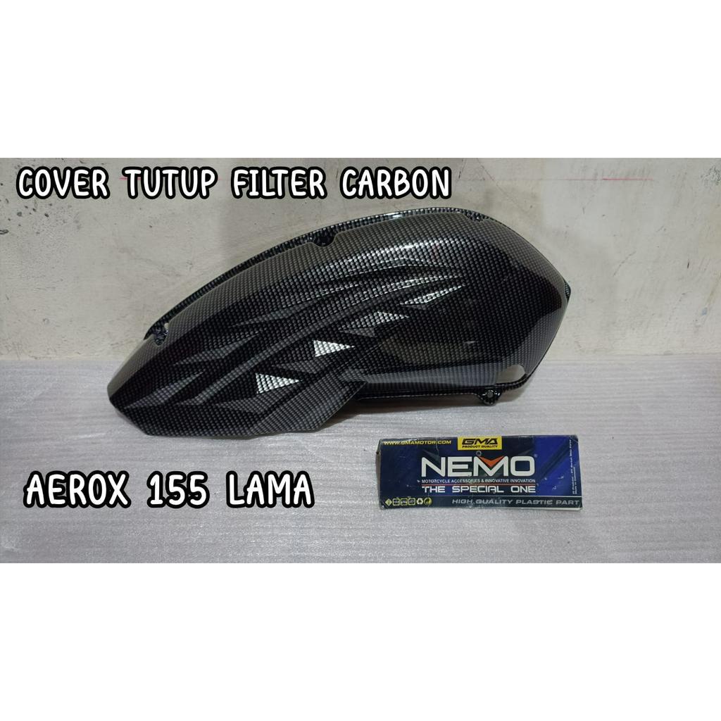 Cover box filter variasi Aerox 155 black carbon