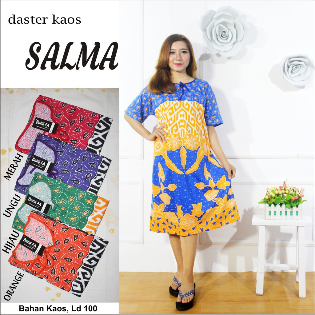 Daster kaos salma baju tidur batik murah wanita grosir kekinian solo