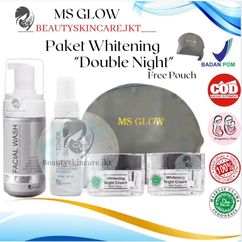 MS GLOW PAKET WAJAH DOUBLE NIGHT / PAKET WAJAH DOUBLE NIGHT MS GLOW