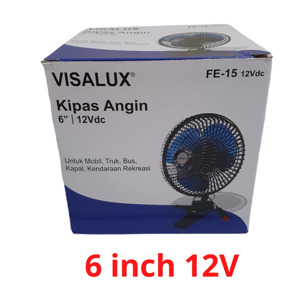 Kipas Angin Mobil 6 inch DC 12V 24V Kipas Angin Jepit Aki Mobil 6&quot; Kipas Angin DC Visalux Car Fan