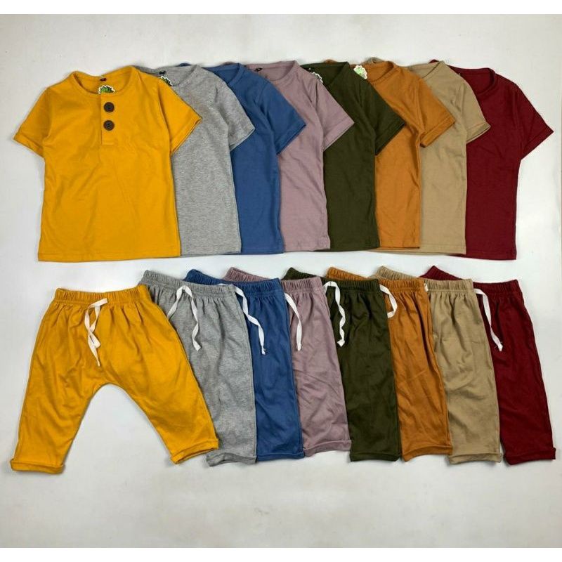 Set kancing long baby pineapple 6 bulan - 4 tahun