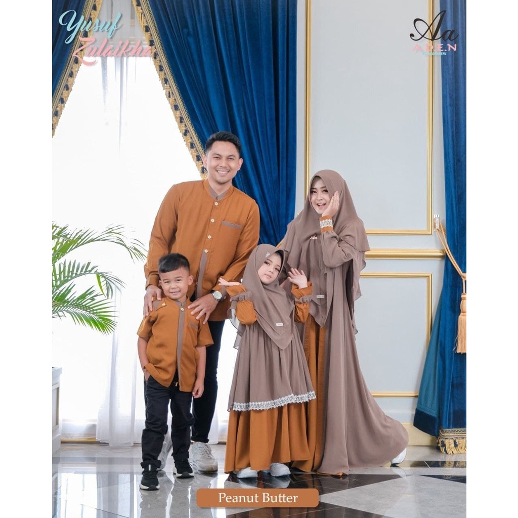 GAMIS TERBARU ZULAIKHA DAN KOKO YUSUF BY ADEN WARNA PEANUT BUTTER