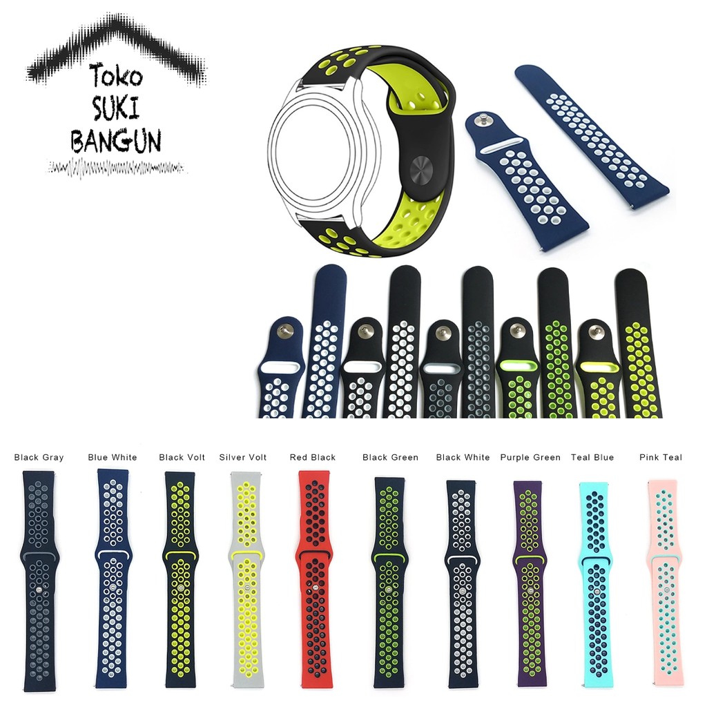 Watch Strap Band 22mm QUICK RELEASE Tali Jam Rubber SPORT BREATHABLE