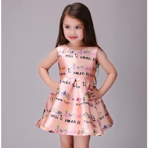 Dress anak perempuan satin | dress anak perempuan brand Mitun murah impor