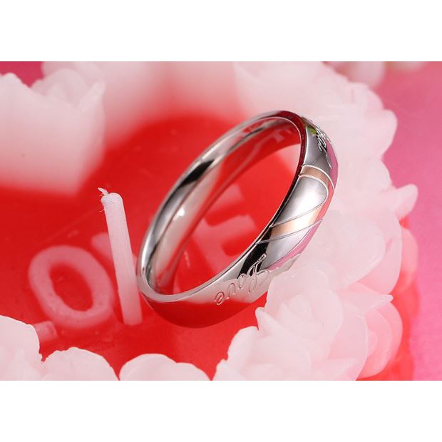 Cincin Couple / Tunangan / Nikah / Pasangan / Titanium / cincin unik bentuk hati sepasang C044