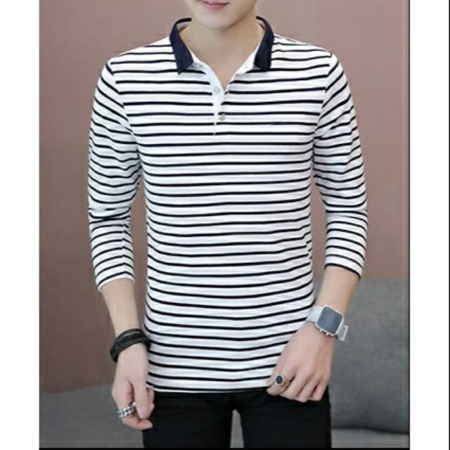 Sendy Salur - Kaos Lengan Panjang Pria - Putih