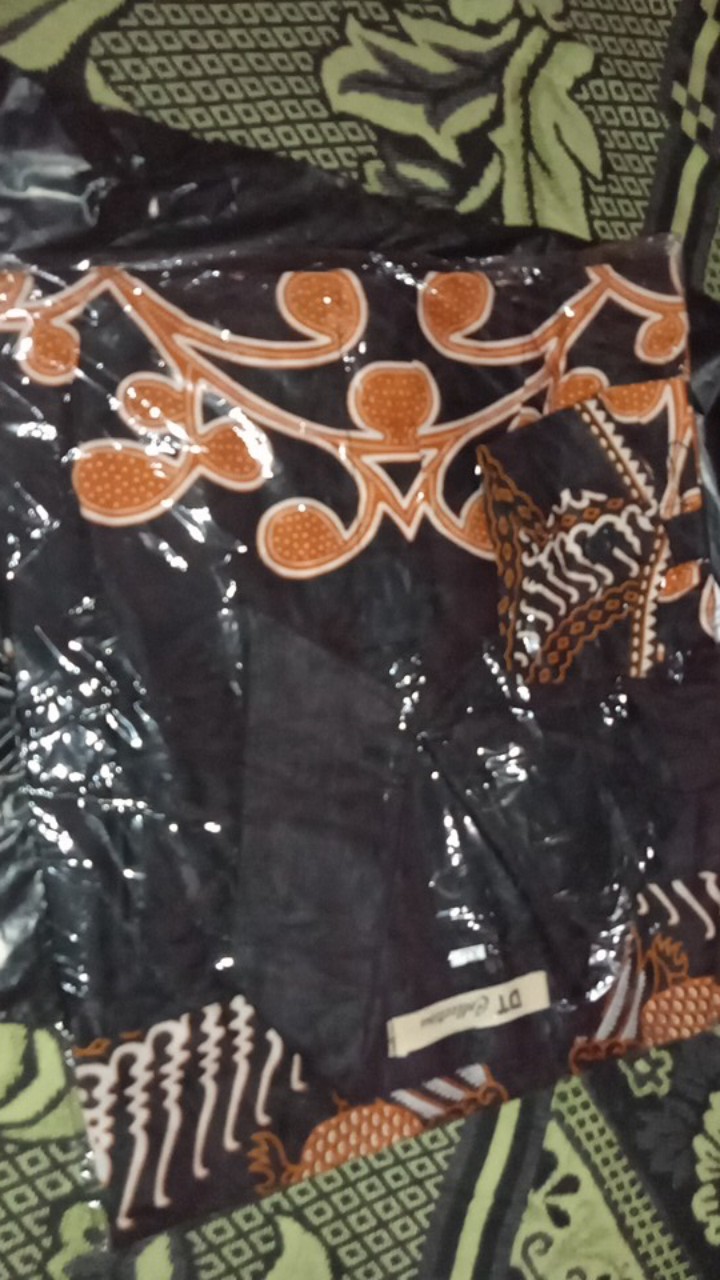 Cod - Dt Collection - Kemeja Batik Cowok Motif Mahkota Cokelat Lengan Panjang