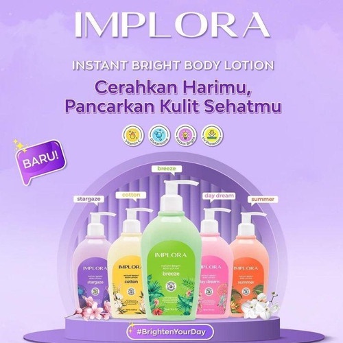 IMPLORA Instant Bright Body Lotion 300ml | Stargaze | Breeze | Summer | Day Dream | Cotton | Niacinamide | Vitamin C