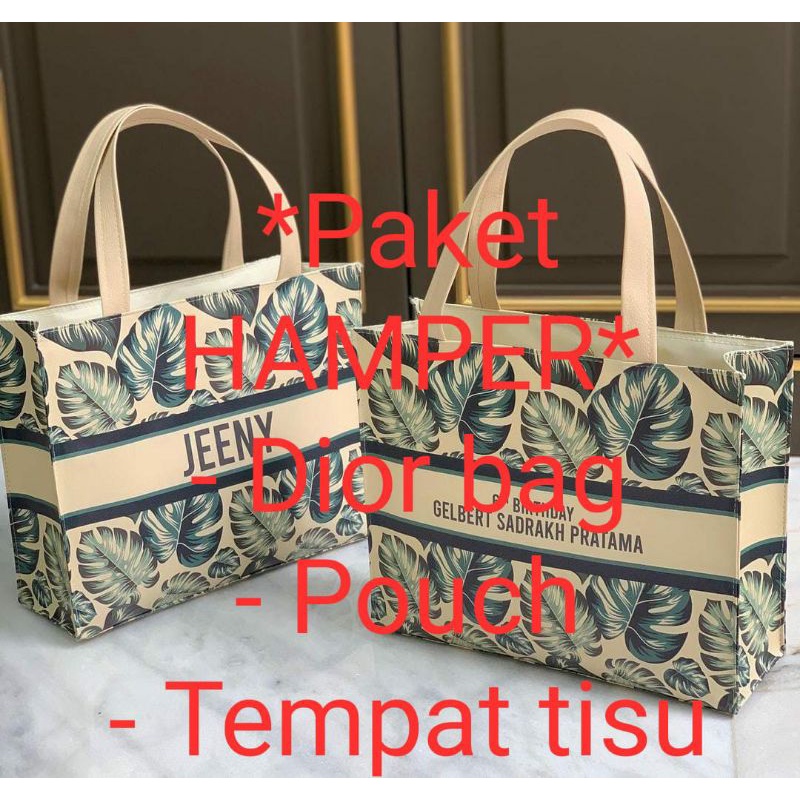 

PAKET HAMPERS ( dear bag uk M + pouch + tempat tisu ) min 2 ls