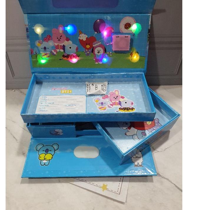 

Limited - kotak pensil KODE password ada LAMPU/pencil case/KODE LED 시