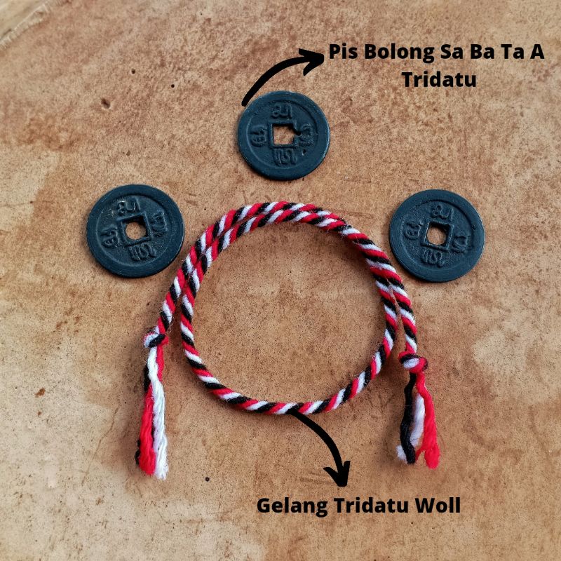 Gelang Tridatu Pis Bolong Bali Tridatu / Gelang Tridatu Bali / Gelang Bali Murah / Pis Bolong / Oleh Oleh Bali / Aksesoris Bali / Gelang Asli Bali / Craft Dewata