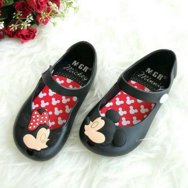 Jelly Shoes Premium Mini Melissa Mickey Black