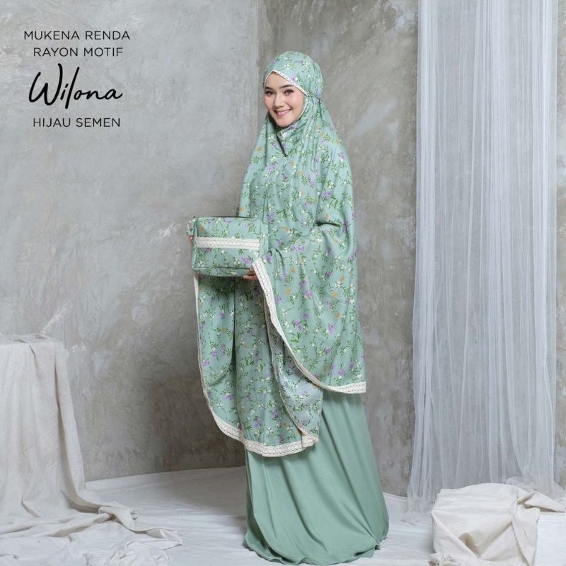 MUKENA DEWASA RAYON 2IN1 MOTIF WILONA