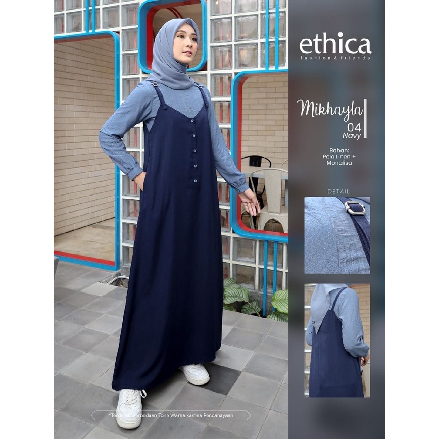 MIKHAYLA 04 || NAVY & MAROON - GAMIS MUSLIM SYAR'I