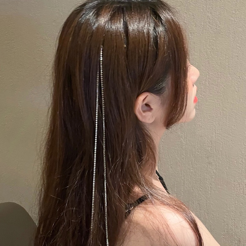 Hot Girl! Dress Mini Lengan Pendek Untuk Anak Perempuan Aksesoris Jepit Rambut Model Rantai Rumbai Aksen Berlian Imitasi