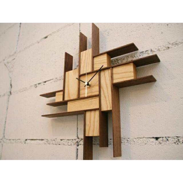 Jam dinding kayu balok pinus