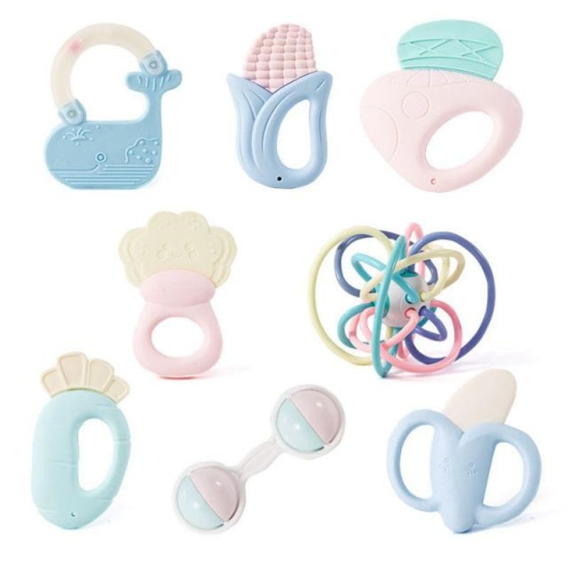 Mainan Rattle Teether Bayi Premium Model Baru Aneka Model