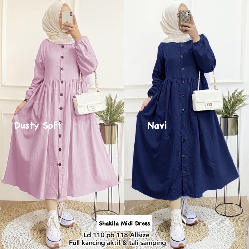 Lydia Dress - Long Tunik Shakila Midi Dress LD 110 / 339-6814