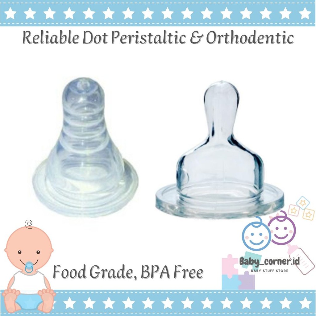 RELIABLE Grosir dot silicone nipple ulir peristaltic &amp; ortho anti sedak cocok semua merk botol susu