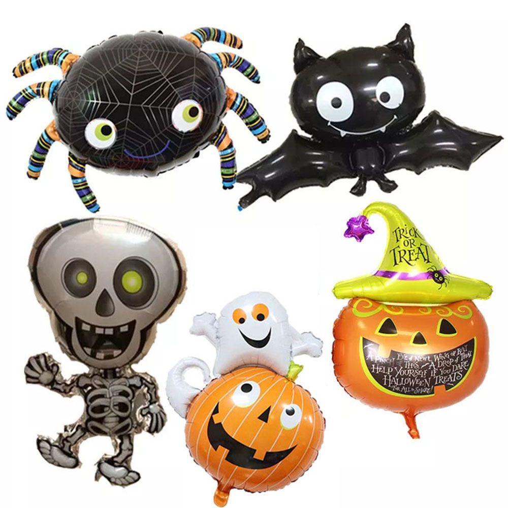 [Elegan] Halloween Balon Lucu Fashion Tiup Balon Foil Kelelawar Hantu Perlengkapan Pesta