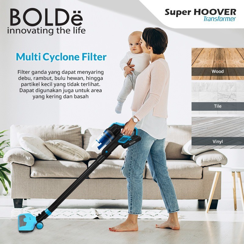 BOLDe SUPER HOOVER TRANSFORMER - Wireless Cordless Vacuum Cleaner