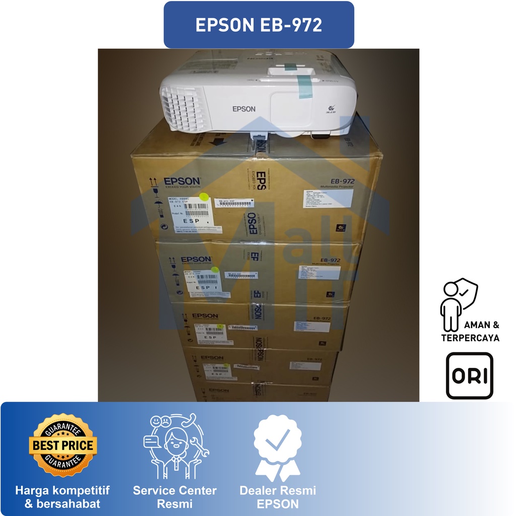 (PACKING KAYU) PROYEKTOR EPSON EB-972 EPSON EB972 EPSON EB 972 GARANSI RESMI