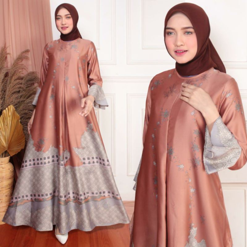 GAMIS MUSLIMAH MOTIF TERBARU//GAMIS DIOR SILK PREMIUM KUALITAS ORIGINAL