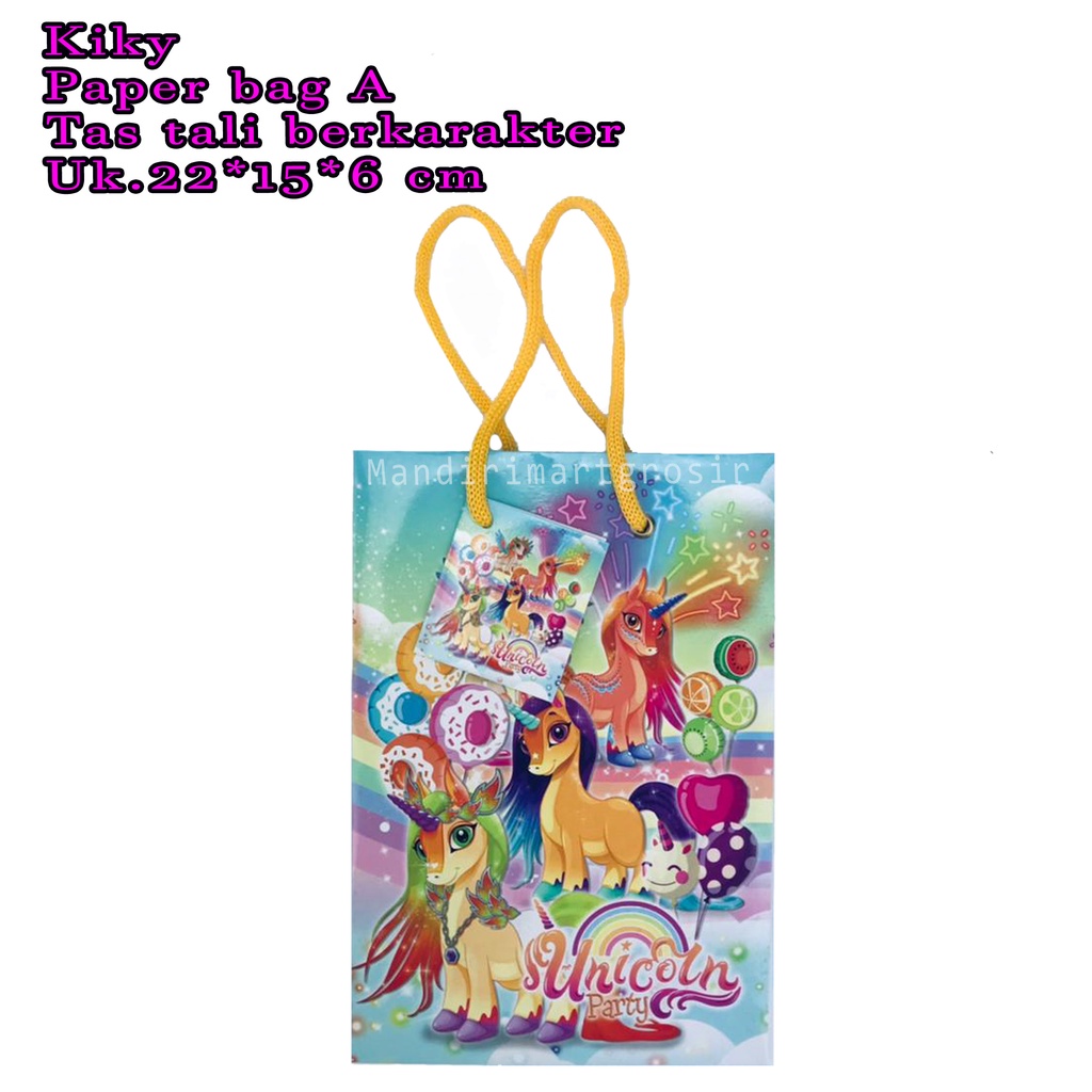 Kiky * Paper bag A * Tas berkarakter * Tas tali motif * Uk 22*15*6