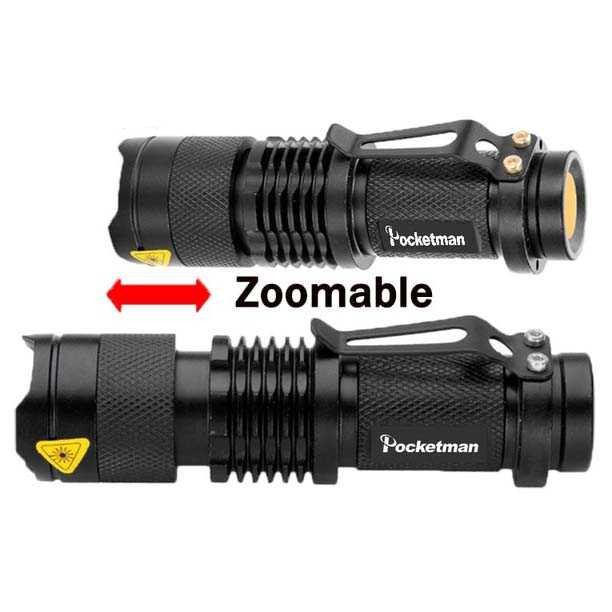 TaffLED Senter LED 2000 Lumens Waterproof + Charger + Box Pocketman P1