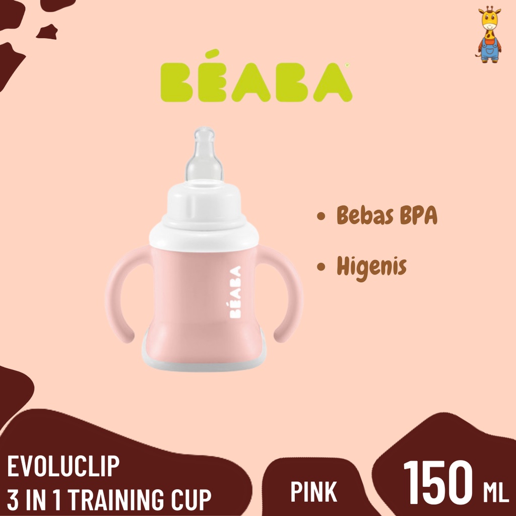 Beaba 3 in 1 Training Cup 5 oz / 150 ml - Evoluclip