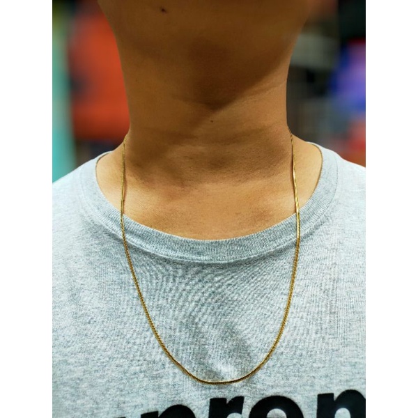 kalung titanium anti karat model gepeng / kalung titanium Korea terbaru