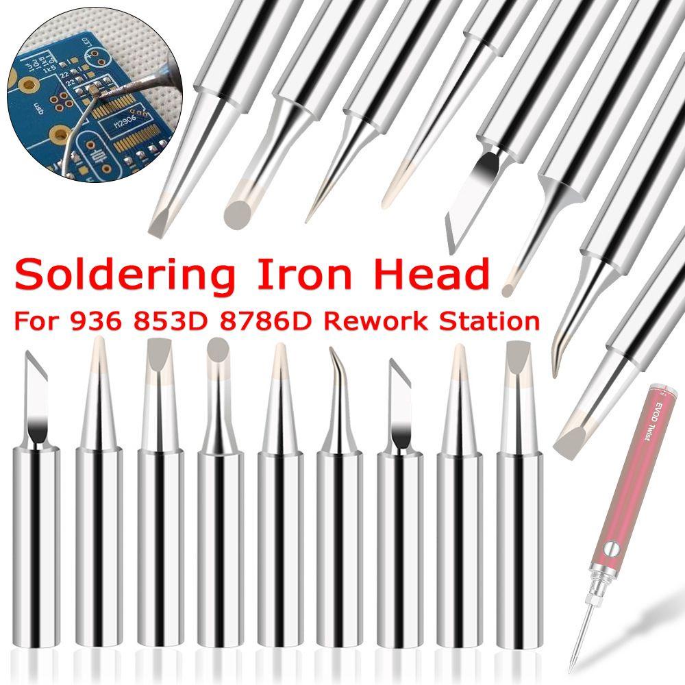 Populer 10pcs Solder Ujung Solder Bebas Timah Alat Las Tembaga Panas Internal Untuk 936 853D 8786D Rework Station