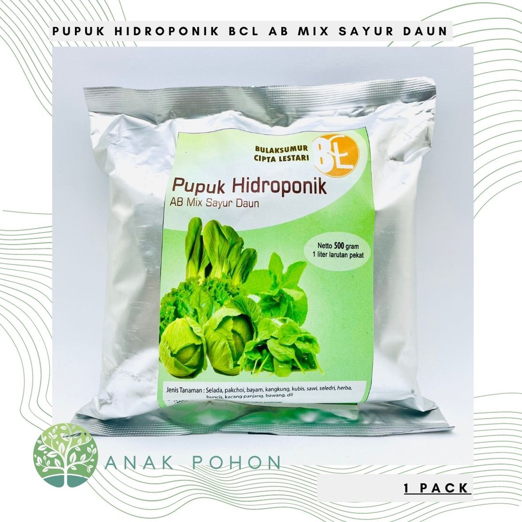 Pupuk Hidroponik AB Mix Sayur Daun Merk BCL - Netto 500 GRAM