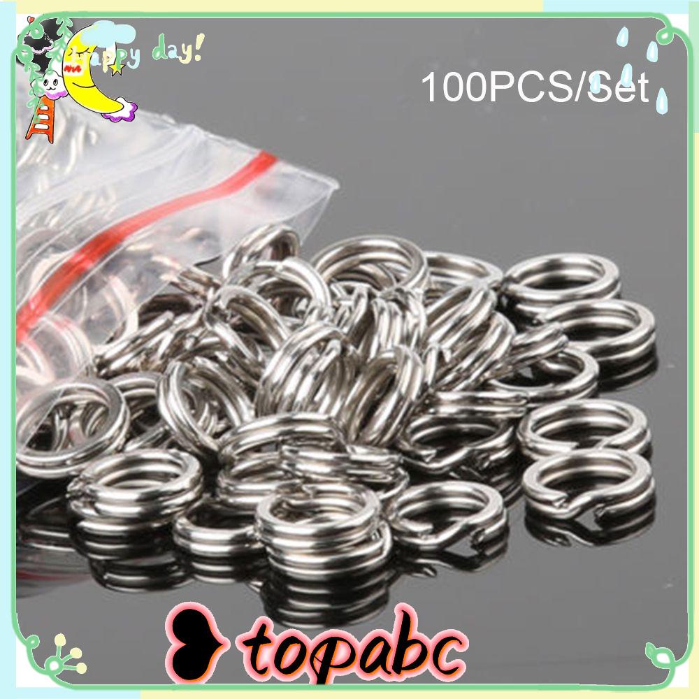 TOP 100PCS Lot Fish Connector Hot Stainless Steel Fishing Split Rings Portable Durable Line Tackle High Quality Swivel Snap