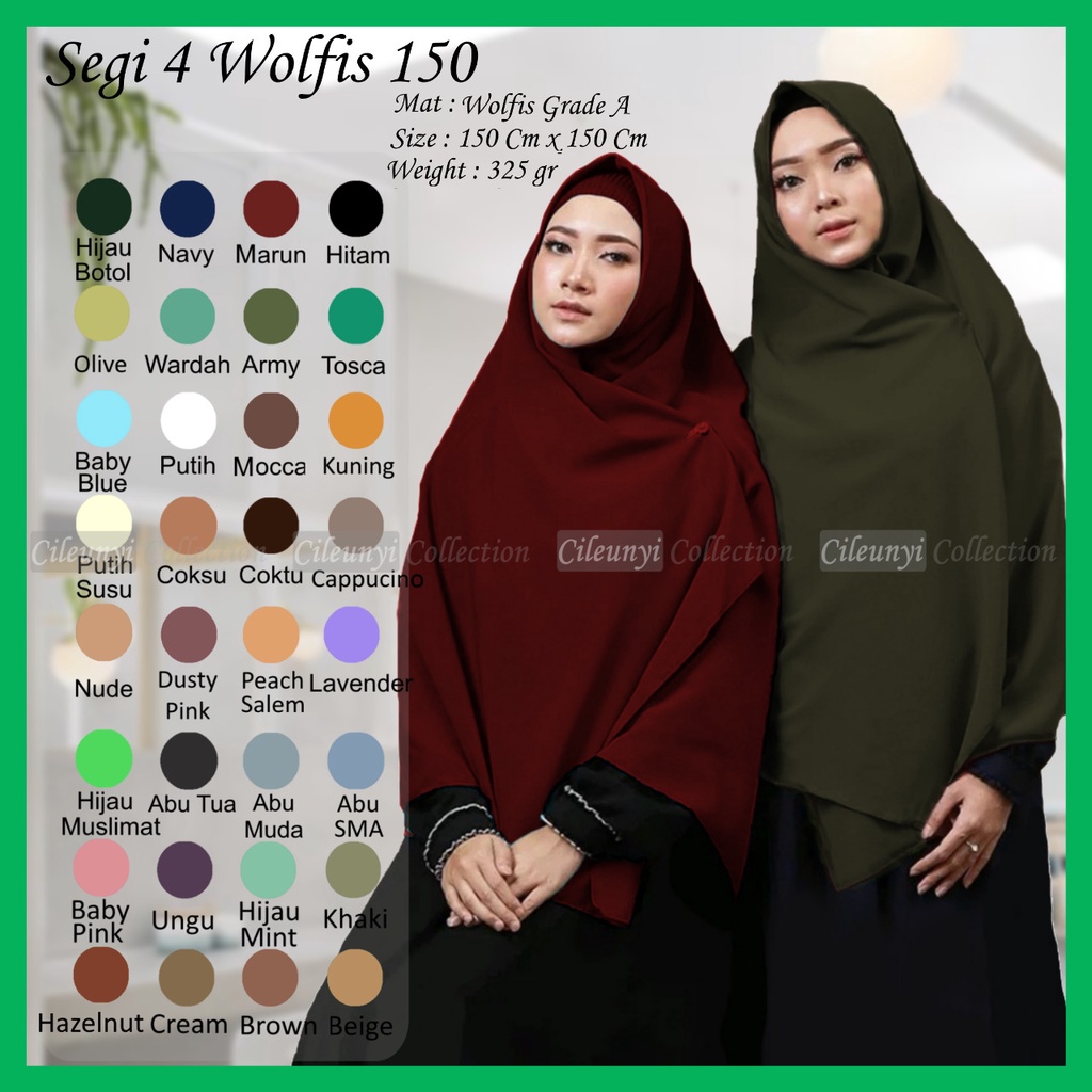 Segi Empat Wolfis 150x150 Original by Cileunyi Collection Grade A Woolpeac Wolfis Polos Premium Neci