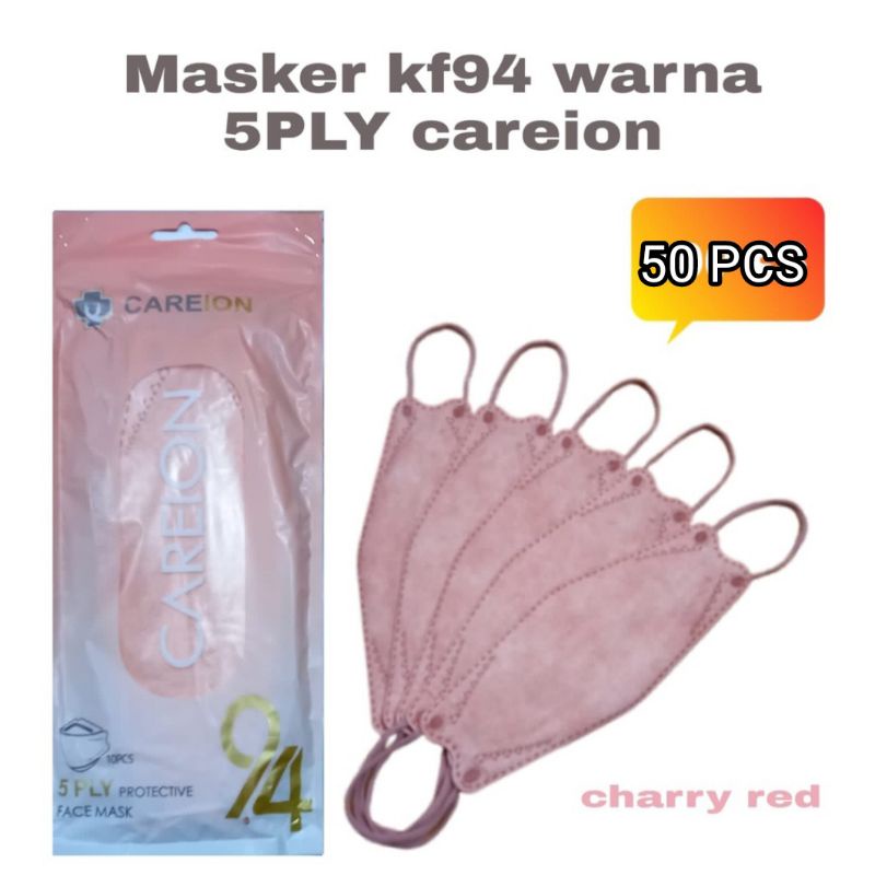 Masker Kf94 isi 50pcs 4ply High Quality Bahan Nyaman dan Lembut Semarang-KF PEACH 5PLY 50 PCS