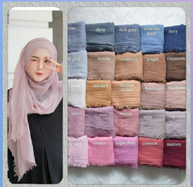 Paling Keren Kerudung Pashmina Crinkle Warna Milo Naana Paling Keren Kerudung Pashmina Crinkle Warna Milo Naana