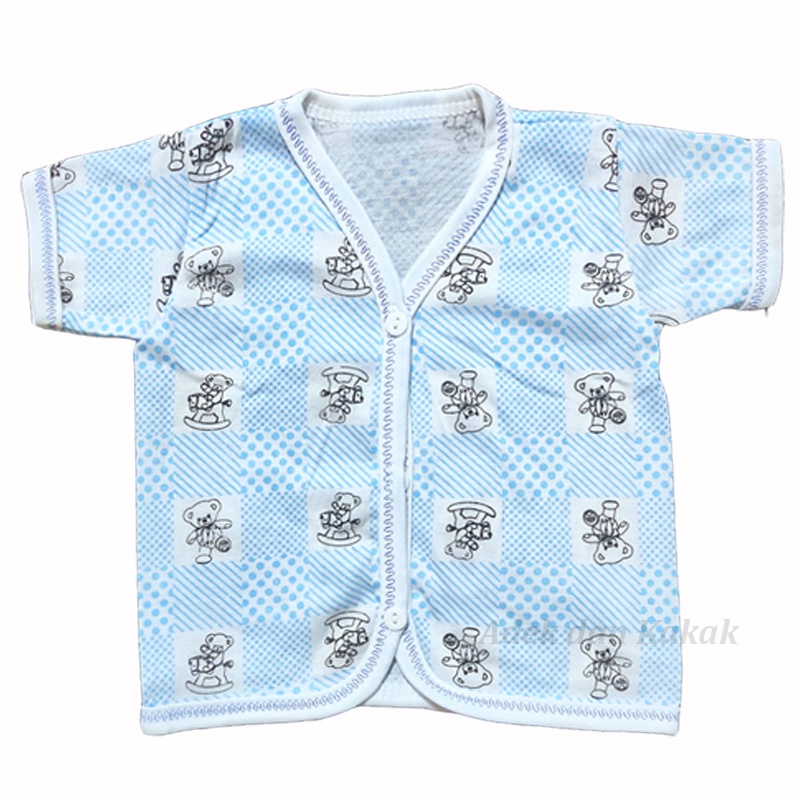 6 pcs Baju pendek bayi /atasan kancing 3 bayi buat 0-3 bulan