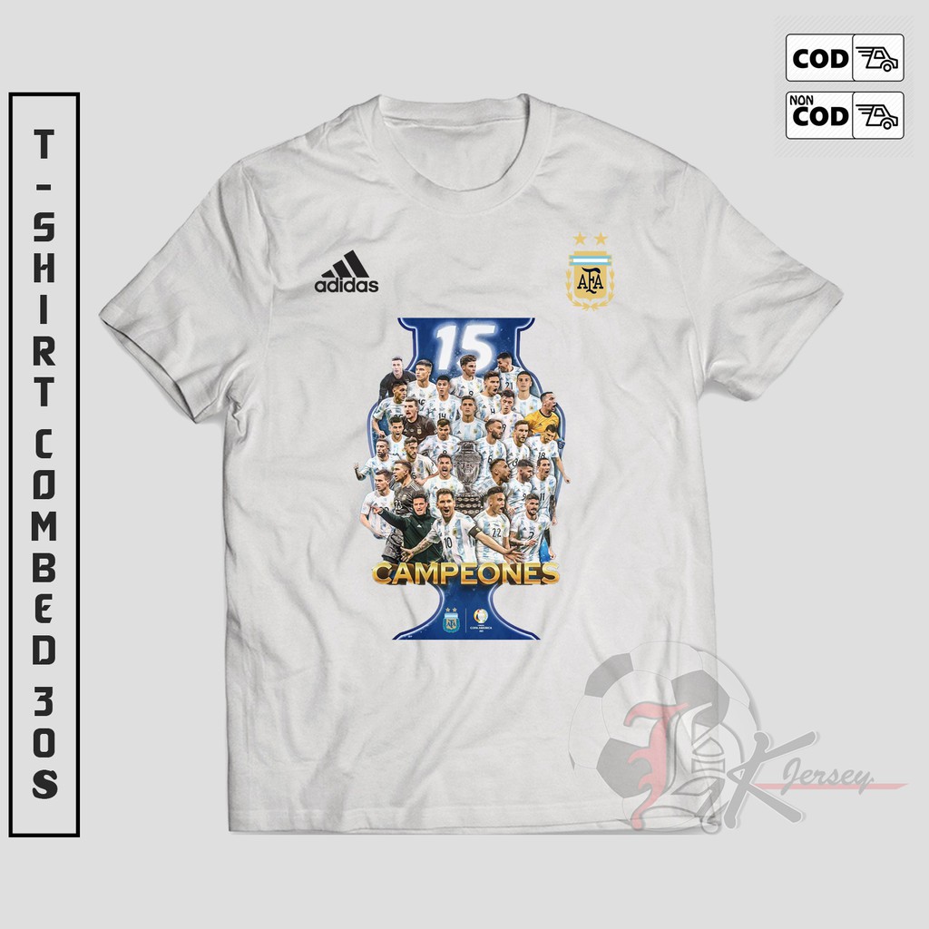 T-SHIRT KAOS ARGENTINA CAMPEONES COPA AMERICA 2021