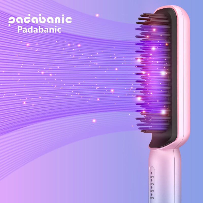 Catokan Sisir Suhu LED Catokan Penyisir Ganggang Anti Panas Catokan Rambut Model Sisir