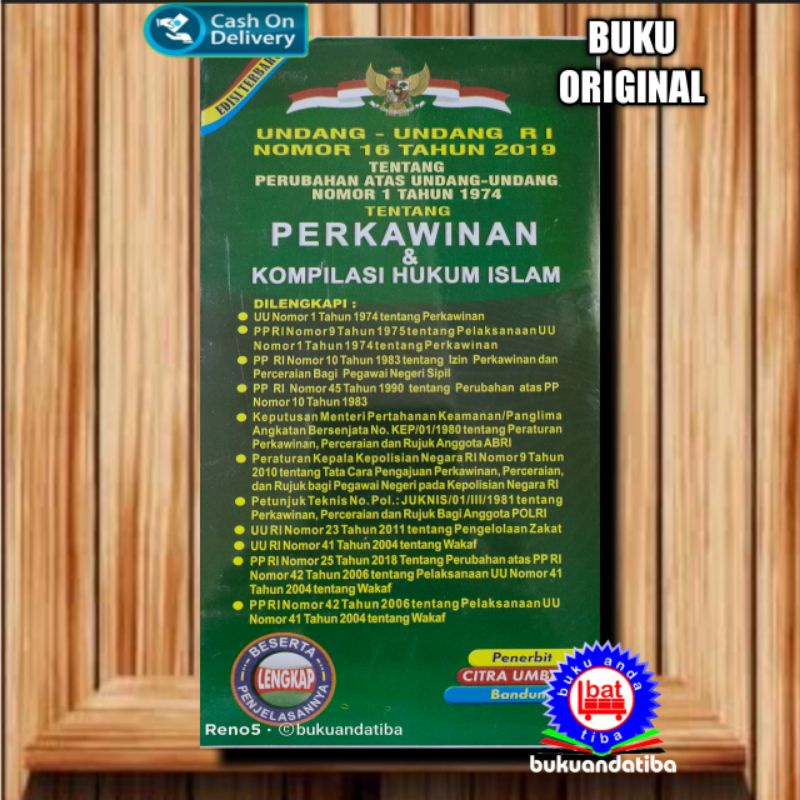 Jual Undang Undang RI NO 1/1974 Tentang Perkawinan Dan Kompilasi Hukum ...