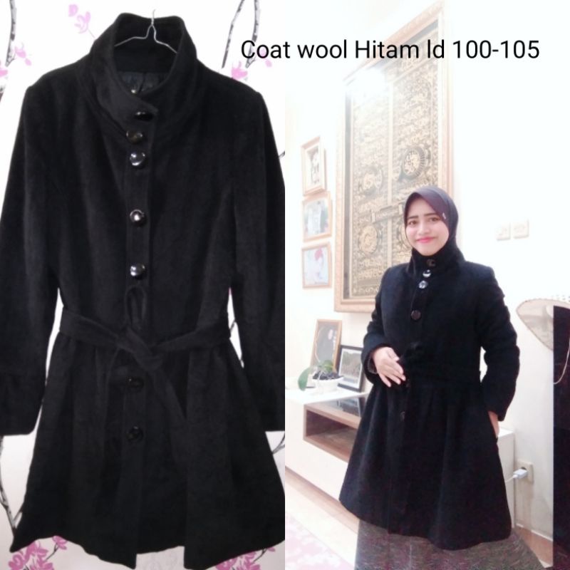 Coat wool hitam megar