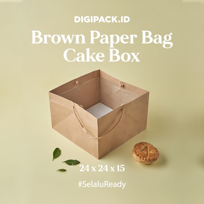 

✨ BISA COD ✨ [Digipack] Brown Paper Bag Cake Box 24 x 24 x 15 | Kantong Kertas