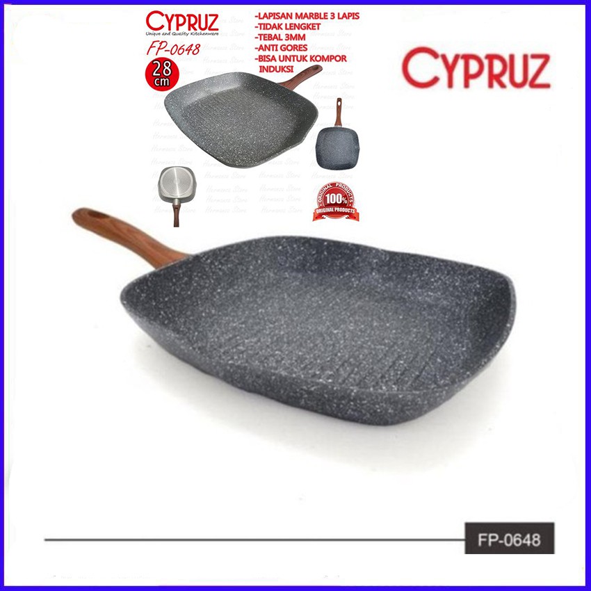 Panci CYPRUZ BBQ Pan Marble Series FP-0648/Wajan Pemenggang FP0648