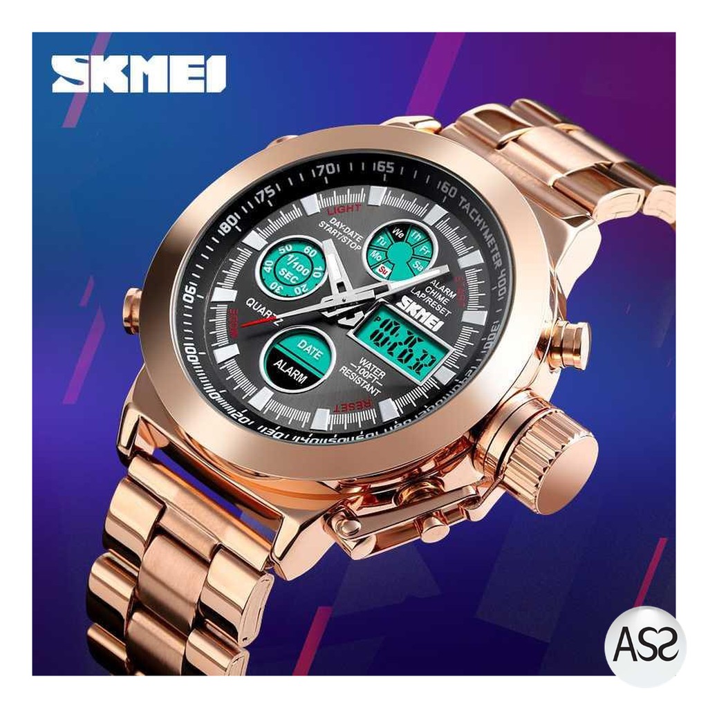 ASS Shop - SKMEI Jam Tangan Analog Chrono Pria Stainless Steel Strap - 1515