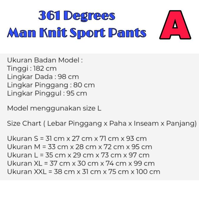 361 Degrees Man Training Sport Pants Celana Panjang Olahraga Pria